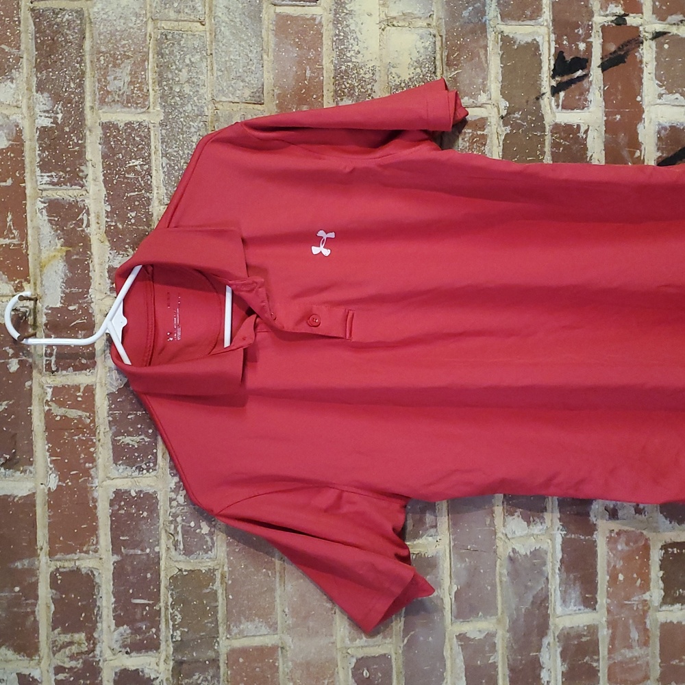 Red under armor polo